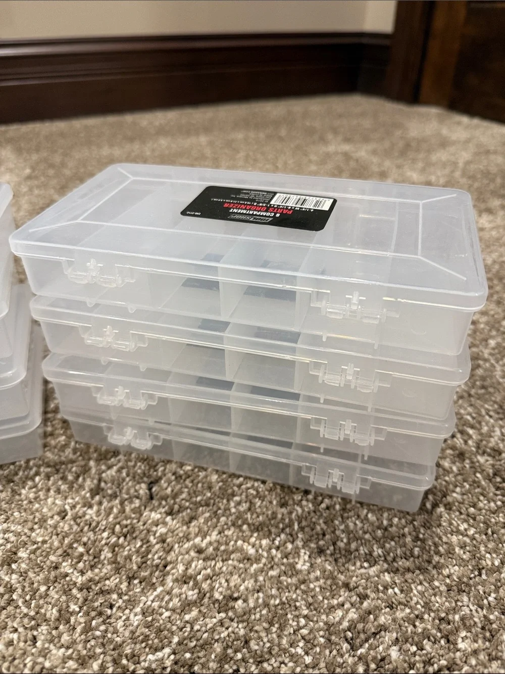 8 Clear Plastic Stackable Storage Organizer Boxes